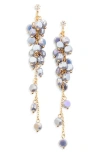 Tasha Beaded Drop Earrings In Grey