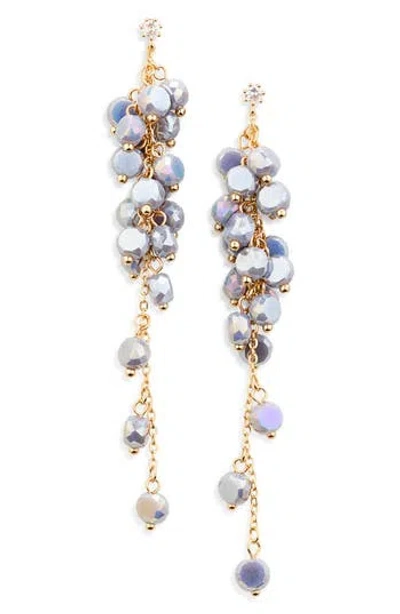 Tasha Beaded Drop Earrings In Grey