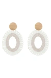 Tasha Beaded Drop Hoop Earrings In White