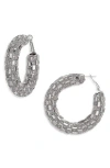 Tasha Beaded Rhinestone Hoop Earrings