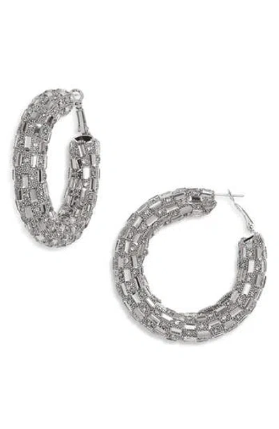 Tasha Beaded Rhinestone Hoop Earrings