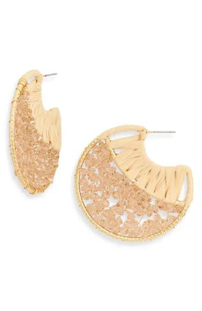 Tasha Beaded Wrapped Hoop Earrings In Gold