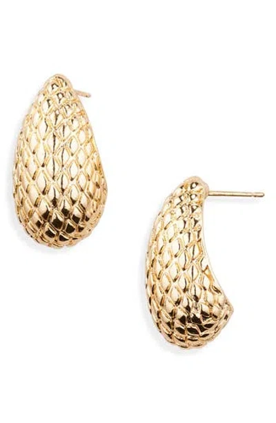 Tasha Bean Huggie Earrings In Gold