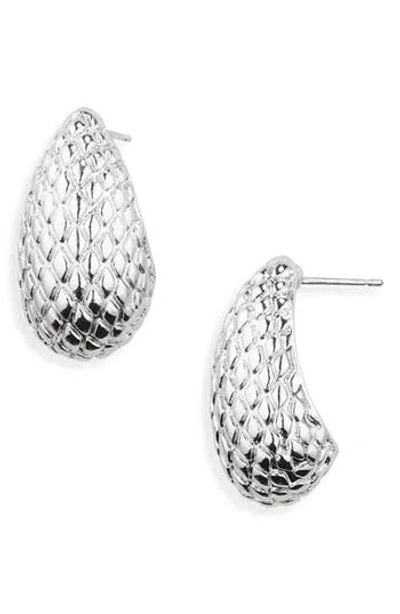 Tasha Bean Huggie Earrings In Silver