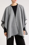 Tasha Blanket Stitch Ruana In Gray