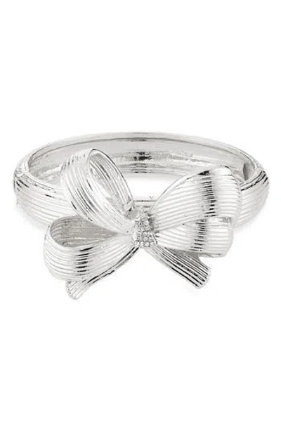 Tasha Bow Hinge Bracelet In Silver