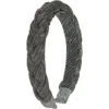 Tasha Braided Metallic Headband In Black Metallic