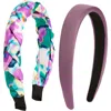 Tasha Braided Pleated Headband In Green Mauve