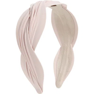Tasha Braided Pleated Headband In Soft Prink