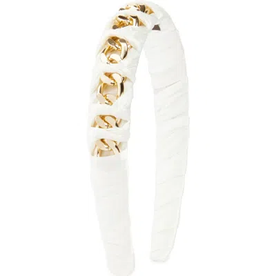 Tasha Chain Headband In Ivory/gold