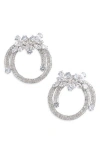 Tasha Cluster & Pavé Open Circle Earrings In Metallic