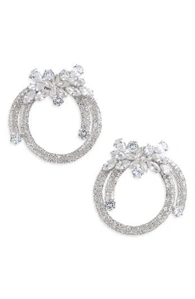 Tasha Cluster & Pavé Open Circle Earrings In Metallic