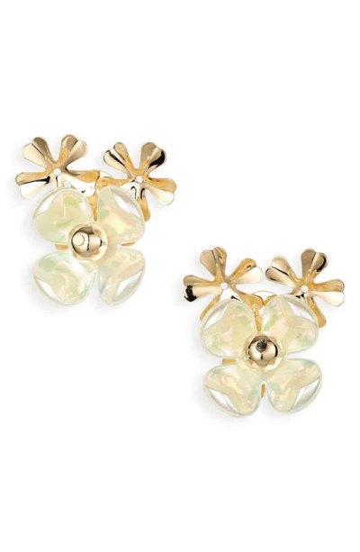 Tasha Cluster Flower Statement Earrings In Gold