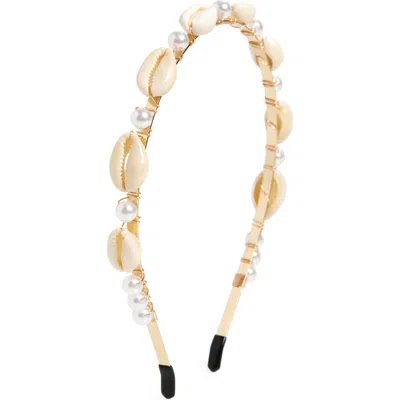 Tasha Cowrie Shell & Faux Pearl Headband