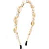 Tasha Cowrie Shell & Faux Pearl Headband In Multi