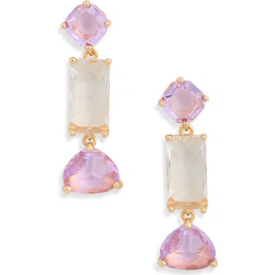 Tasha Crystal 3-stone Drop Earrings In Neutral
