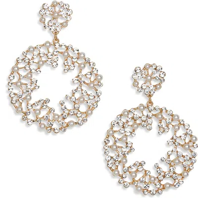 Tasha Crystal & Faux Pearl Drop Earrings