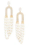 Tasha Crystal & Imitation Pearl Drop Earrings