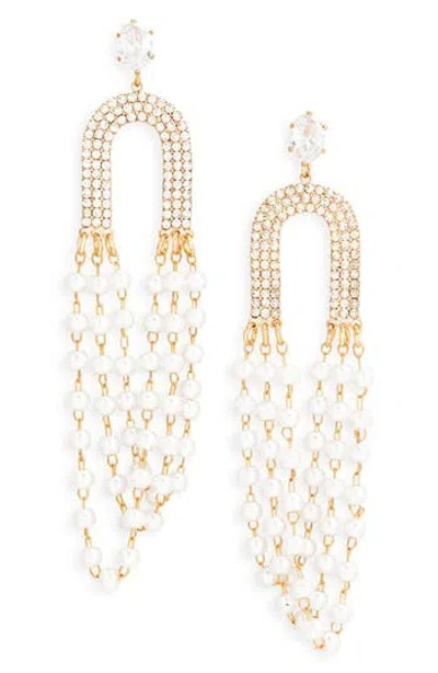 Tasha Crystal & Imitation Pearl Drop Earrings