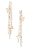 Tasha Crystal Butterfly Fringe Drop Earrings