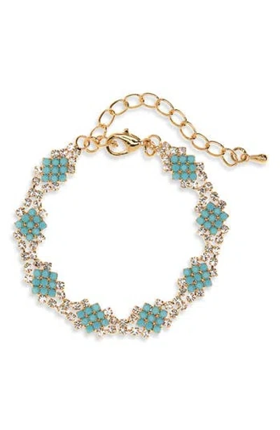 Tasha Crystal Chain Bracelet In Green