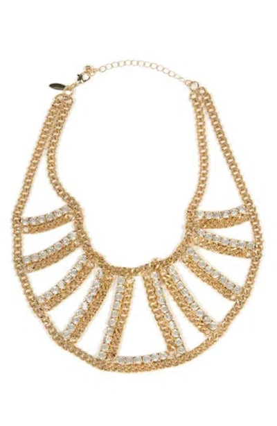Tasha Crystal Chain Choker Necklace In Clear/gold