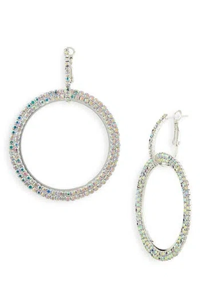 Tasha Crystal Circle Drop Earrings In Silver