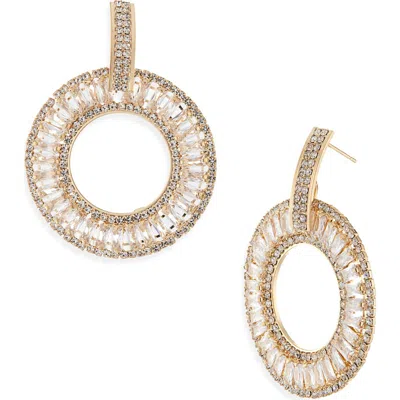 Tasha Crystal Circle Drop Earrings In Gold/crystal