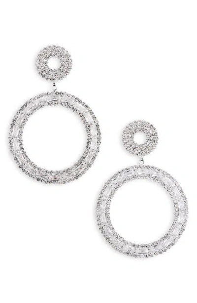 Tasha Crystal Circle Drop Earrings In White
