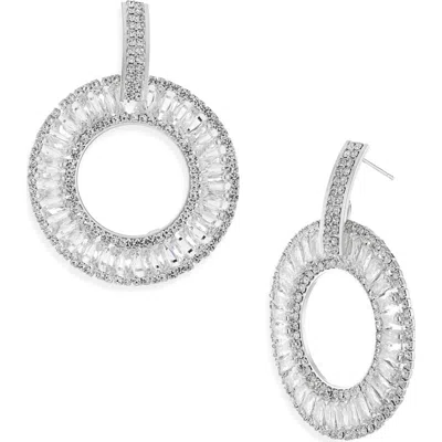 Tasha Crystal Circle Drop Earrings In Metallic