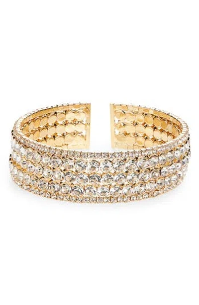 Tasha Crystal Cuff Bracelet In Gold