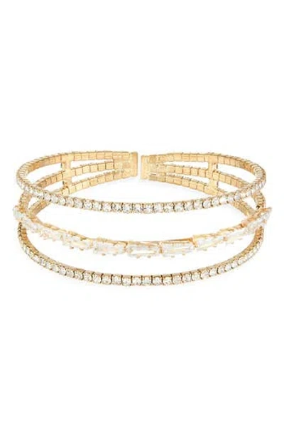 Tasha Crystal Cuff Bracelet In Gold