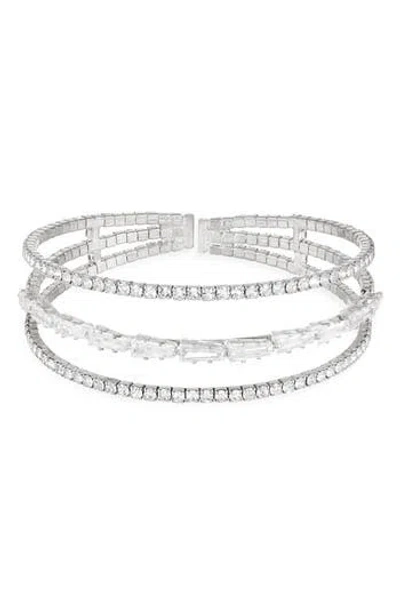 Tasha Crystal Cuff Bracelet In Metallic
