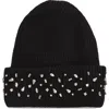 Tasha Crystal Cuffed Beanie In Black