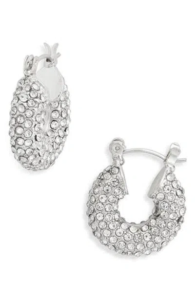 Tasha Crystal Donut Hoop Earrings In Silver