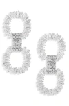Tasha Crystal Double Drop Earrings In Silver/crystal