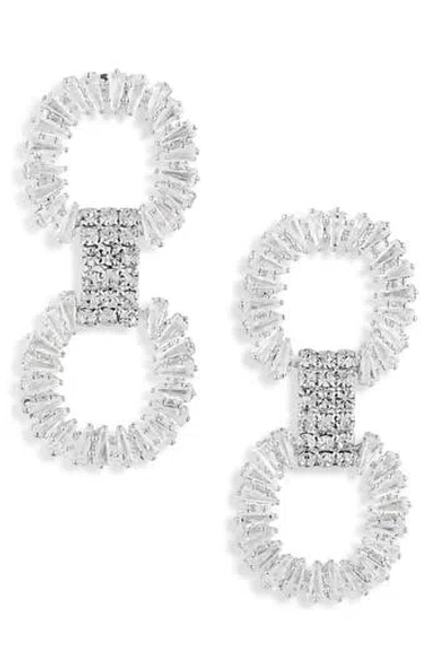 Tasha Crystal Double Drop Earrings In Silver/crystal