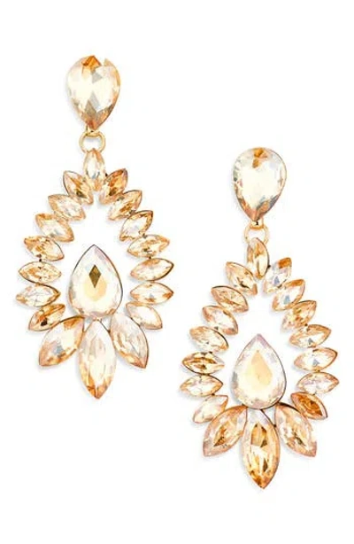 Tasha Crystal Drop Earrings In Gold