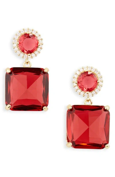 Tasha Crystal Drop Earrings In Red
