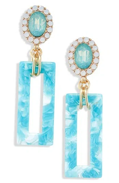Tasha Crystal Enamel Drop Earrings In Blue