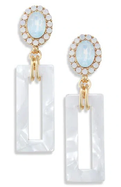 Tasha Crystal Enamel Drop Earrings In Gold