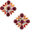 Tasha Crystal Flower Stud Earrings In Red