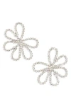 Tasha Crystal Flower Stud Earrings In White