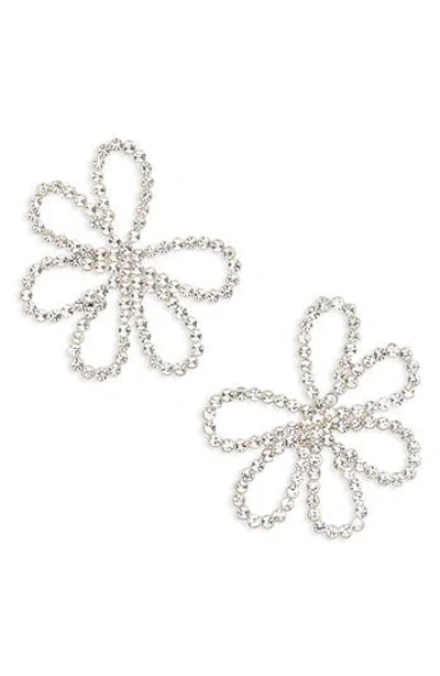 Tasha Crystal Flower Stud Earrings In Silver/crystal