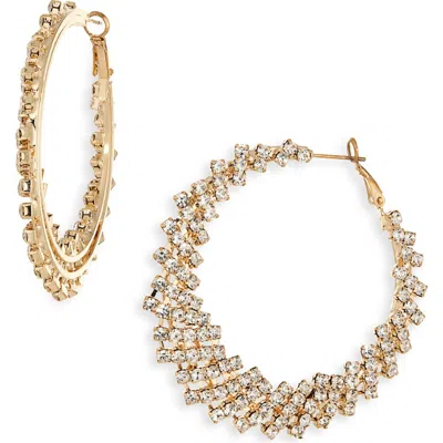 Tasha Crystal Graduated Hoop Earrings In Gold