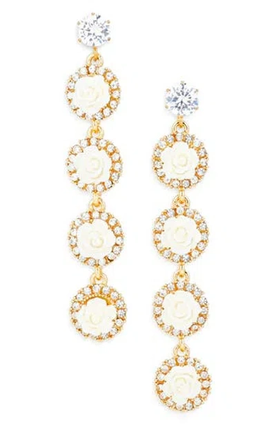 Tasha Crystal Halo Floral Drop Earrings In Multi