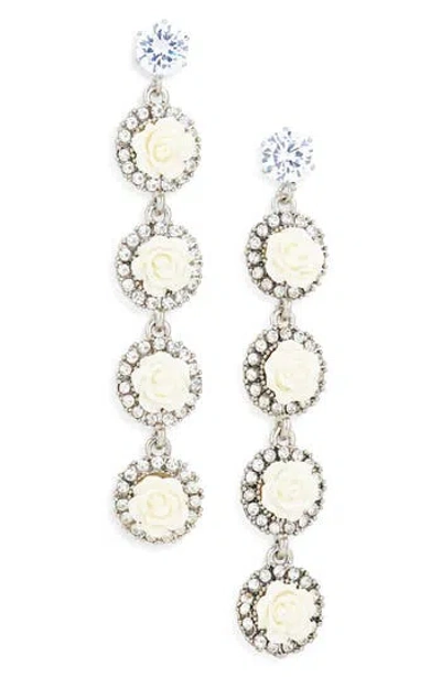 Tasha Crystal Halo Floral Drop Earrings In Multi