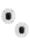 Tasha Crystal Halo Stud Earrings In Black