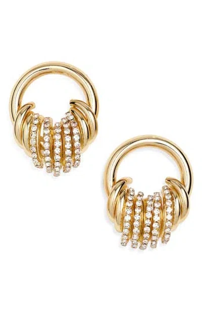 Tasha Crystal Hoop Earrings In Gold