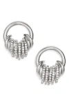 Tasha Crystal Hoop Earrings In White